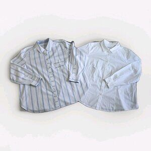 Foxcroft Non Iron Shirt Womens 18W Lot of 2 Button Corporate Girlie Office Siren